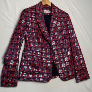 Diane Von Furstenberg Metallic Woven Jacket-Petite Small
